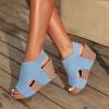 ZBYY Women's Peep Toe Wedge Sandal Comfort Slip On Platform Sandal Summer Bohemian Slingback Beach Espadrille Sandals view 3