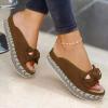 ZBYY Women Sandals Casual Summer Open Toe Bow Platform Flip Flops Sandals Slip On Travel Beach Sandals Roman Slipper view 2