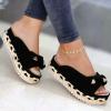 ZBYY Women Sandals Casual Summer Open Toe Bow Platform Flip Flops Sandals Slip On Travel Beach Sandals Roman Slipper view 2