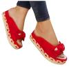 ZBYY Women Sandals Casual Summer Open Toe Bow Platform Flip Flops Sandals Slip On Travel Beach Sandals Roman Slipper view 1