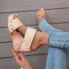 ZBYY Women's Peep Toe Wedge Sandal Comfort Slip On Platform Sandal Summer Bohemian Slingback Beach Espadrille Sandals view 2