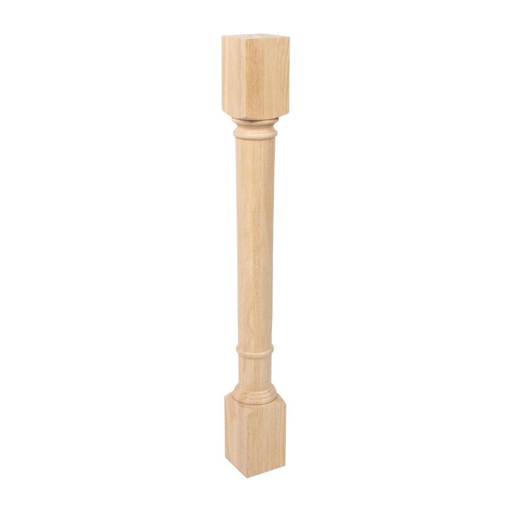 OUTWATER 35-1/4 in. High x 3-3/4 in. Wide x 3-3/4 in. Depth Unfinished Solid Hardwood Traditional Full Round Kitchen Island Leg