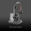 Poly Savi 8210 Bluetooth Wireless DECT Single-Ear UC Headset- Teams Certified Version, Connects to Deskphone, PC/Mac USB-A, Works w/Zoom, RingCentral, 8x8, Vonage, Global Teck Microfiber Included view 2