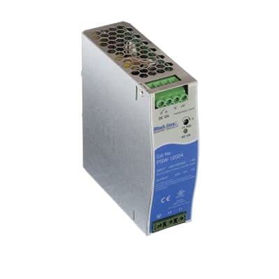 PSW-12024, Power Supply, 5A 24VDC 120W, Adj Vout, DC OK, 180-550VACin