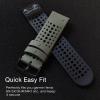 Abanen for Fenix 5X/Fenix 6X /Fenix 7X Silicone Watch Band, 26mm Quick Release Fit Soft Sport Breathable Waterproof Wristband Strap for Garmin Fenix 5X Plus,Enduro,Tactix Delta (Green-Black) view 2