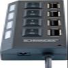 SCHWAIGER -UH4 013- 4-way USB hub for expanding USB port | for all Windows and Mac systems | can be individually switched on and off view 2