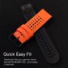 Abanen for Fenix 5X/Fenix 6X /Fenix 7X Silicone Watch Band, 26mm Quick Release Fit Soft Sport Breathable Waterproof Wristband Strap for Garmin Fenix 5X Plus,Enduro,Tactix Delta (Orange-Black) view 2