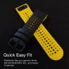 Abanen for Fenix 5X/Fenix 6X /Fenix 7X Silicone Watch Band, 26mm Quick Release Fit Soft Sport Breathable Waterproof Wristband Strap for Garmin Fenix 5X Plus,Enduro,Tactix Delta (Black Yellow) view 2