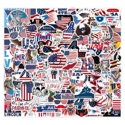 100pcs American Stickers Independence Day Aesthetic Vinyl Stickers Stickers for Laptop Water Bottle Hydro Flask Bicycle Computer