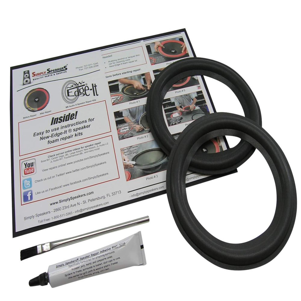 6.5" Foam Speaker Repair Kit OD: 6.375", Roll OD: 6", Cone: 5", ID: 4.5" FSK-6.5ASP (Pair)
