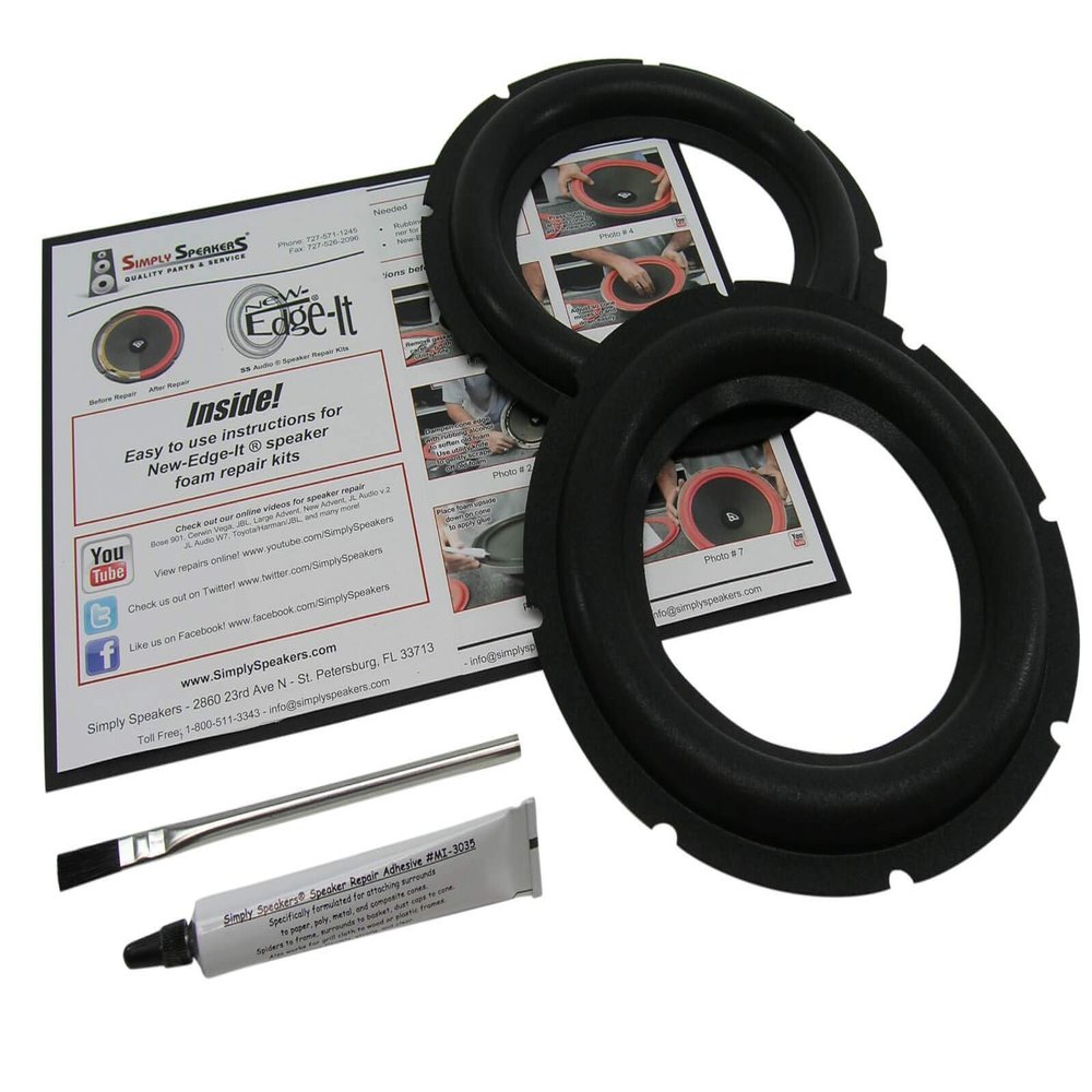 8" Wide Roll Foam Speaker Repair Kit OD 8", Cone: 5.125", FSK-8ROCK (Pair)