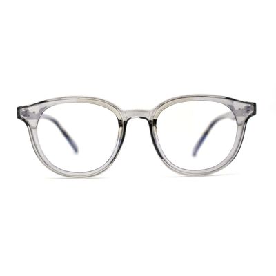 Hipster Round Horn Rim Inset Blue Light Filter Computer Lens Glasses Slate