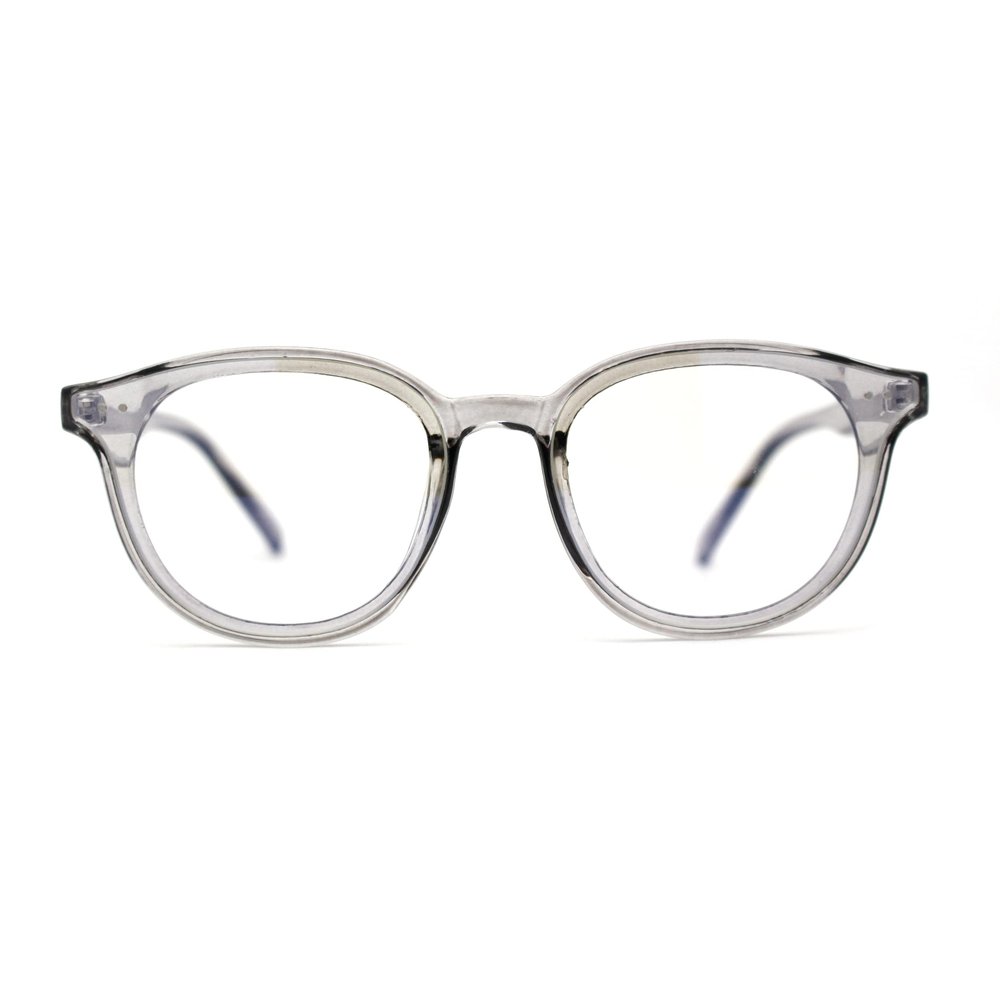 Hipster Round Horn Rim Inset Blue Light Filter Computer Lens Glasses Slate