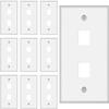 2 Port Keystone Wall Plate 10-Pack Single Gang Face plate for Rj45 Keystone Jack and Modular Inserts White by Tedgetal view 1