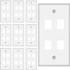 4 Port Keystone Wall Plate 10-Pack Single Gang Face plate for Rj45 Keystone Jack and Modular Inserts White by Tedgetal view 1