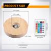 Honoson 3.94 Inch Wooden Light Stand Base Colorful LED Lights Display Base with Remote Control for Selenite Tower 3D Laser Crystal Glass Resin Art (6 Pieces) view 2