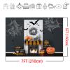 Mocsicka Halloween Theme Backdrop Horrible Pumpkin Bat Spiderweb White Door Candle for Party Decoration Trick or Treat Strange Banner Photography Background (7x5ft) view 4