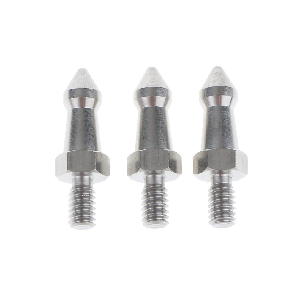 3pcs Stainless Steel Tripod Spikes with 1/4 Inch Thread for Monopod