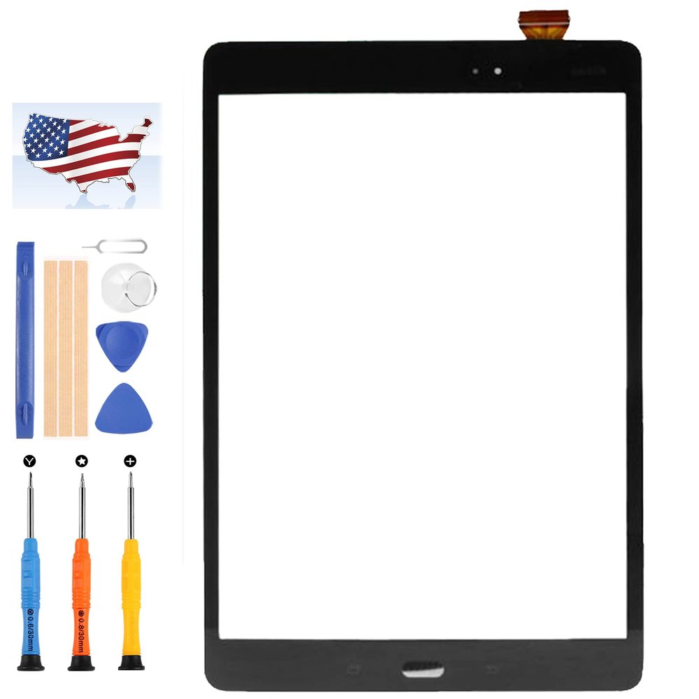 P550 Touch Screen Replacement for Samsung Galaxy Tab A 9.7 & S Pen P550 P551 P555 Digitizer Full Sensor Glass Panel Lens Part Kits,with Free Tools(Not LCD) (Black)