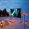 HELOU Projector Screen with Stand 120 inch 16:9 HD 4K Outdoor Indoor Projection Screen for Garden Theater Fast-Folding Projector Screen with Stand Legs view 2