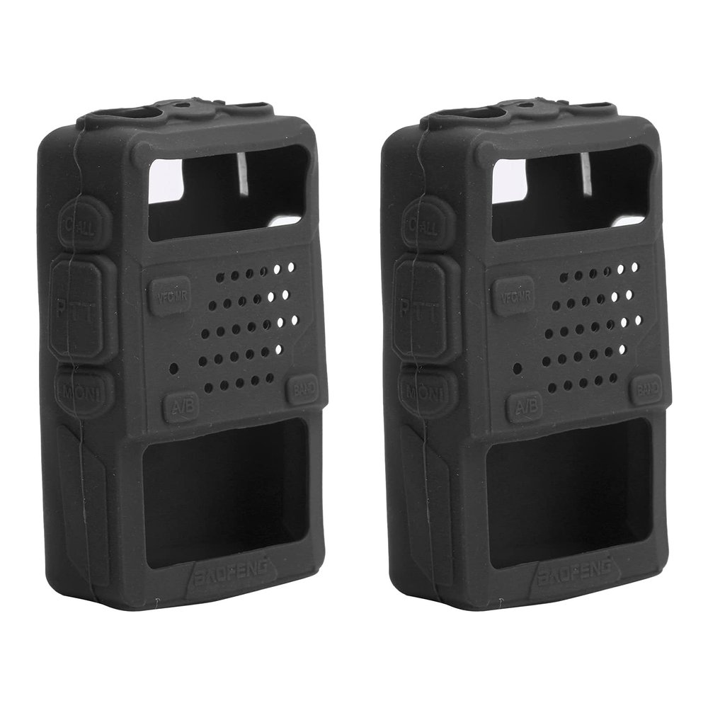 EBTOOLS Walky Talky Cover, 2PCS Mini Silicone Two Way Radio Protective Soft Cover, Used in Police Stations, The Hospitals, Security Offices, and Restaurants(Black)