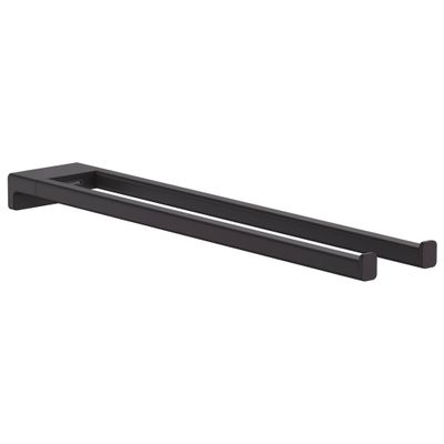 hansgrohe AddStoris Towel Holder Twin-Handle in Matte Black 1-inch Accessories in Matte Black, 41770670
