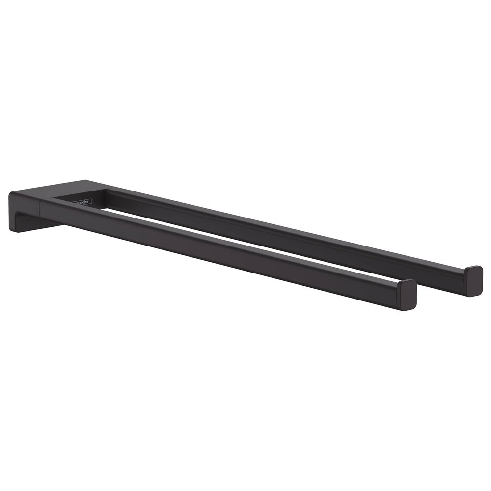 hansgrohe AddStoris Towel Holder Twin-Handle in Matte Black 1-inch Accessories in Matte Black, 41770670