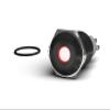 PrimoChill Black Aluminum Momentary Vandal Resistant Switch - 16mm - Red LED Dot view 1