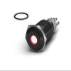 PrimoChill Black Aluminum Momentary Vandal Resistant Switch - 16mm - Red LED Dot view 2