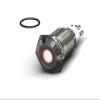 PrimoChill Silver Aluminum Latching Vandal Resistant Switch - 16mm - Red LED Dot view 2