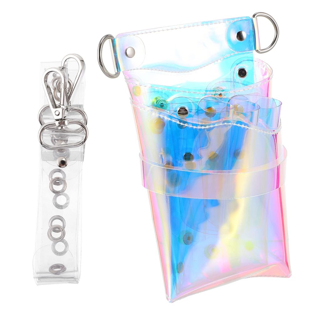Hair Scissor Portable Barber Waist Bag Plastic Barber Scissors Pouch with Waist Shoulder Belt Hairdressing Pouch for Hair Stylist