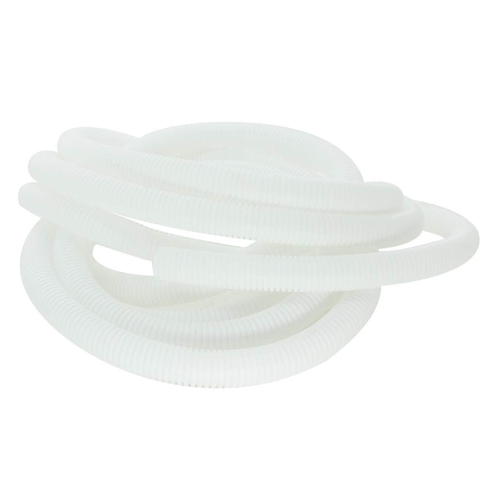 Bettomshin 1Pcs 22.97Ft Length 0.91Inch ID Corrugated Tube, Wire Conduit, Not-Split Flexible Bellows Tube Pipe Polypropylene PP for Pond Liquid Air Conditioner Cable Cover Sleeve White