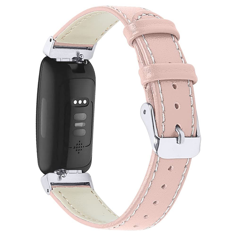AISPORTS Compatible with Fitbit Inspire/Fitbit Inspire HR Band Leather for Women Men, Soft Slim Breathable Sport Wristband Bracelet Replacement Band for Fitbit Inspire/Inspire HR/Ace 2 Fitness Tracker