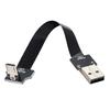 Cablecc Down Angled USB 2.0 Type-A Male to Micro USB 5Pin Male Data Flat Slim FPC Cable for FPV & Disk & Phone 20cm view 1