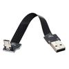 Cablecc Down Angled USB 2.0 Type-A Male to Micro USB 5Pin Male Data Flat Slim FPC Cable for FPV & Disk & Phone 20cm view 2