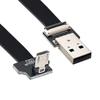 Cablecc Down Angled USB 2.0 Type-A Male to Micro USB 5Pin Male Data Flat Slim FPC Cable for FPV & Disk & Phone 20cm view 3