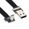 Cablecc Down Angled USB 2.0 Type-A Male to Micro USB 5Pin Male Data Flat Slim FPC Cable for FPV & Disk & Phone 100cm view 2