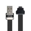 Cablecc Down Angled USB 2.0 Type-A Male to Micro USB 5Pin Male Data Flat Slim FPC Cable for FPV & Disk & Phone 100cm view 3