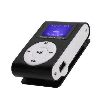 Mini MP3 Player,Mini LCD Screen Display USB Music Player,with Earphones,Ultra-Light Clip-on Player,Metal Shell,Support 32G,Suitable for Sports,Listening to Music(Black)