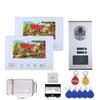 Lustar 2 Units Apartment Bus 2 Wire Video Door Phone Intercom Systems 7 Inch Kit for Electronic Door Lock Home Night Vision view 1
