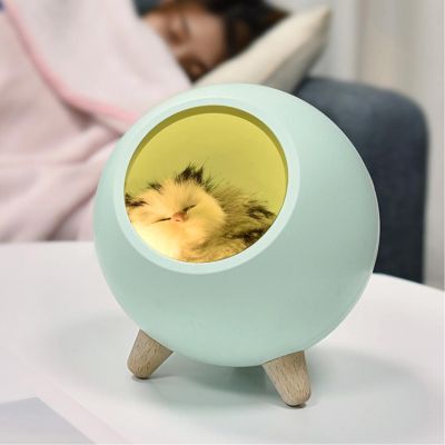 Little Pet House Light, Cute Cat Pet House Desk Pet Cat Night Light -USB Charging Cat Lamp, LED Night Lamp Bedroom Lighting Lamp, Room Decor for Women, Cat Lover Gifts (Green)