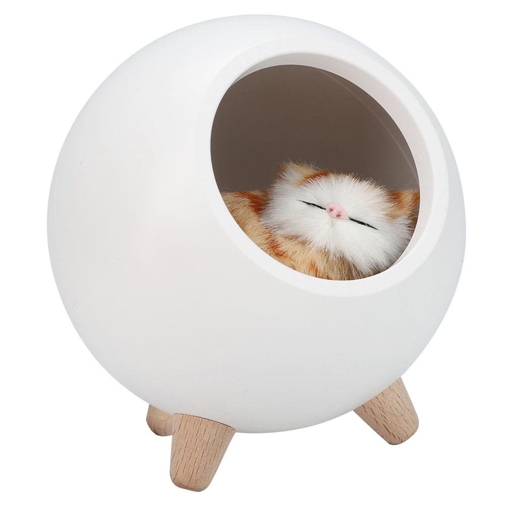 Little PetHouse Light - Cute Desk Cat Night Light - USB Charging, LED Night Light & Room Decor for Women, Cat Lover Gifts (White)