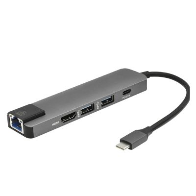 QAZWSXED LESANGBAIHUODIAN Type C to Fit for 3.0 Data Transfer Practical Power Delivery LAN Adapter High Speed 5 in 1 Aluminium Alloy Ports Output USB Hub