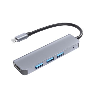 QAZWSXED LESANGBAIHUODIAN USB C Hub to HDMI-Compatible 4K Multi USB 3.0 HUB Adapter PD Charge TF/SD 3.5mm Audio Jack for iPad Pro Type C hub Adapter (Color : GM19)