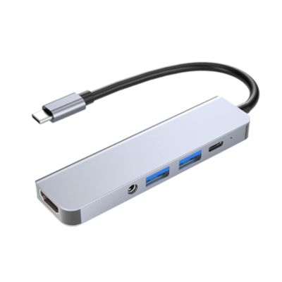 QAZWSXED LESANGBAIHUODIAN USB C Hub to HDMI-Compatible 4K Multi USB 3.0 HUB Adapter PD Charge TF/SD 3.5mm Audio Jack for iPad Pro Type C hub Adapter (Color : GM20)