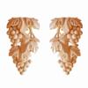 SUNHAWK Pair of Wood Carved Grape 7-3/4"H Wood Applique Onlay for Furniture (Red Oak) view 1