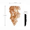 SUNHAWK Pair of Wood Carved Grape 7-3/4"H Wood Applique Onlay for Furniture (Red Oak) view 2