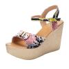 ZBYY Wedge Sandals for Women,Fashion Snake Skin Wedge Platform Open Toe Summer Comfy Beach Gladiator Sandals view 1