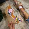 ZBYY Wedge Sandals for Women,Fashion Snake Skin Wedge Platform Open Toe Summer Comfy Beach Gladiator Sandals view 3