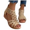 ZBYY Women's Summer Sandals Casual Gladiator Wedge Shoes Comfortable Ankle Strap Outdoor Slip on Platform Sandals view 1